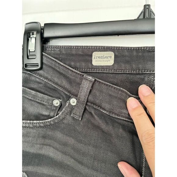 AG Adriano Goldschmied Premiere Skinny Straight Distressed Pocket Jeans - Picture 12 of 13